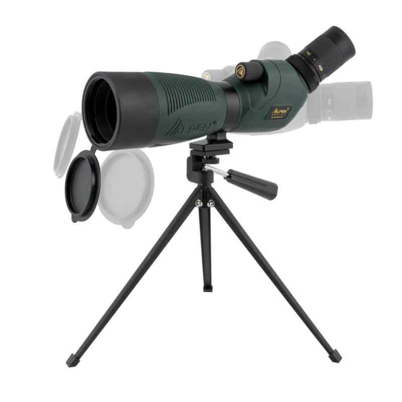 Alpen Kodiak 20-60x60 Waterproof Spotting Scope with blurry images demonstrating its adjustability.