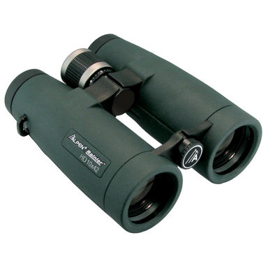 Alpen Rainier 10x42 ED HD Binoculars slightly facing right.