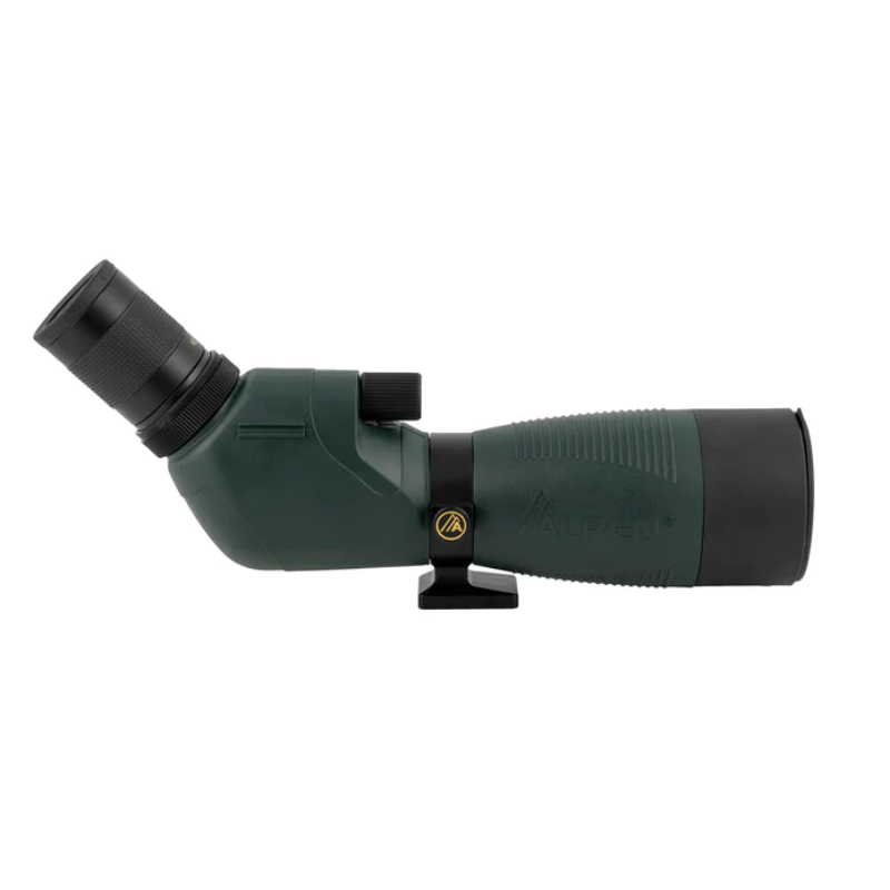 Alpen Kodiak 20-60x60 Waterproof Spotting Scope facing right with the lens cover on.