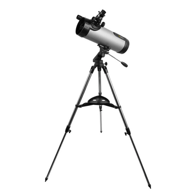 National Geographic NT114CF 114mm Reflector Telescope assembled on its tripod.