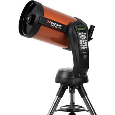 Nexstar 8SE Computerized Telescope slightly facing left and pointed to the sky.