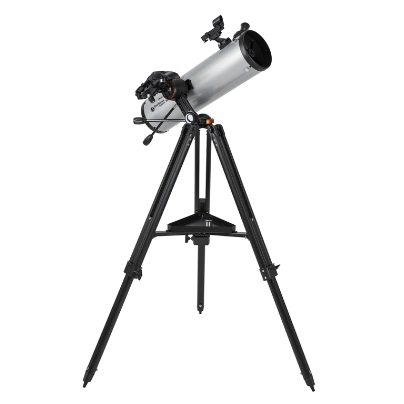 STARSENSE EXPLORER DX 130AZ SMARTPHONE APP-ENABLED NEWTONIAN REFLECTOR TELESCOPE slightly facing right and pointed to the sky.