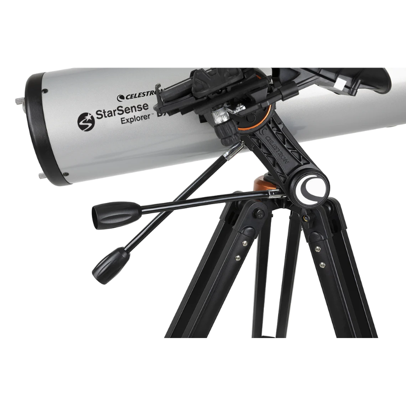 Zoomed in image of STARSENSE EXPLORER DX 130AZ SMARTPHONE APP-ENABLED NEWTONIAN REFLECTOR TELESCOPE tripod.