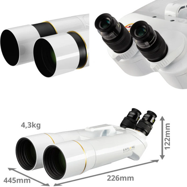 Zoomed in image of BT-82 SF Large Binoculars with 62 Degree LER Eyepieces eyepiece and optical tube. 
