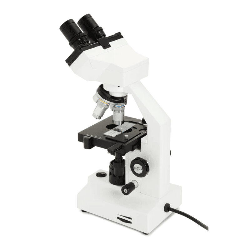 Celestron Labs CB1000CF Compound Microscope slightly facing back and to the left.
