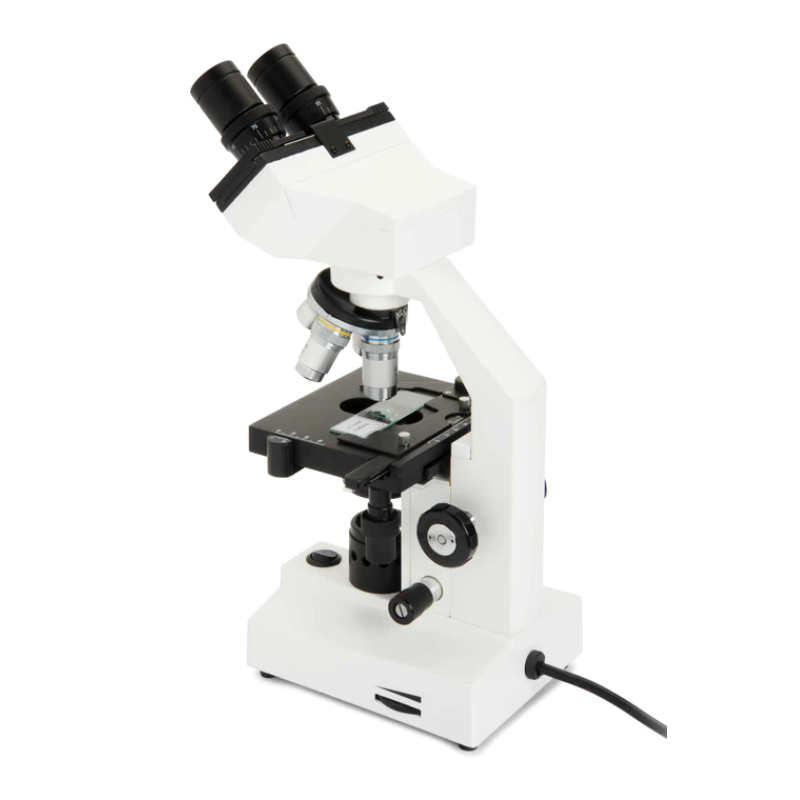 Celestron Labs CB2000CF Compound Microscope slightly facing left backside.