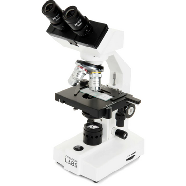 Celestron Labs CB2000CF Compound Microscope slightly facing left.