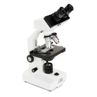 Celestron Labs CB2000CF Compound Microscope slightly facing right.