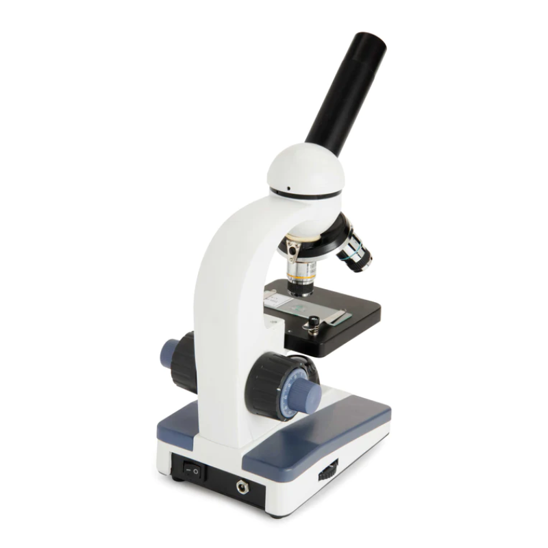 Celestron Labs CM1000C Compound Microscope facing right and back.