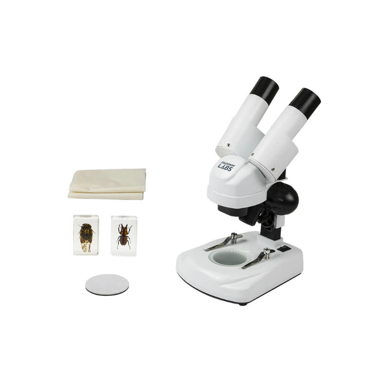 Celestron Labs S20 Angled Stereo Microscope and accessories.