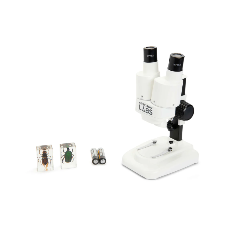Celestron Labs S20 Stereo Microscope with 2 bugs and batteries.
