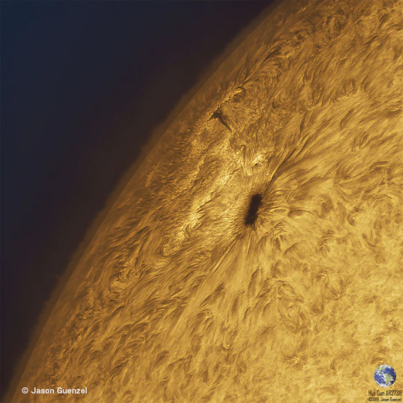 Close up image of the sun through Explore Scientific AR152 Air-Spaced Doublet Refractor Telescope.