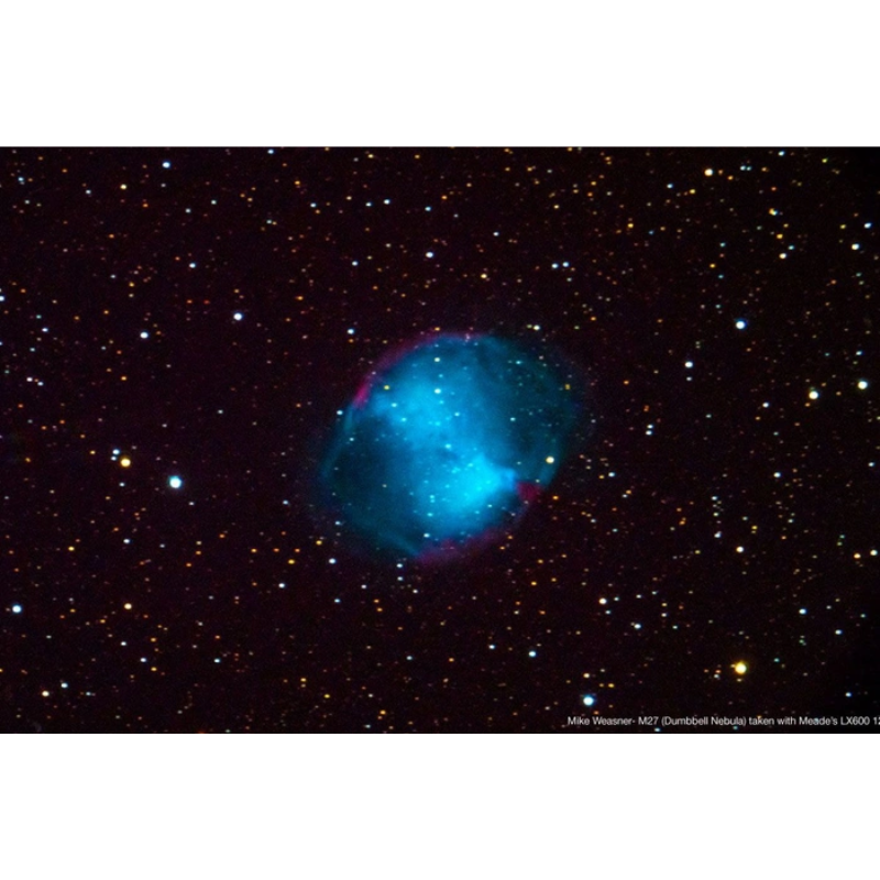 Dumbell nebula through Meade 10" f/10 LX200 ACF Telescope with Field Tripod 