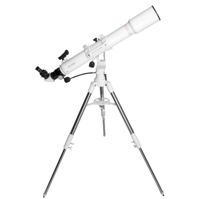 Explore FirstLight 102mm Doublet Refractor Telescope on Twilight I Mount facing right.