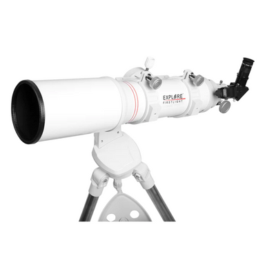 Explore FirstLight 102mm Doublet Refractor Telescope on Twilight Nano Mount slightly facing left.