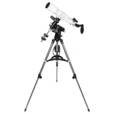 Explore FirstLight 80mm Telescope Go-To Tracker Combo fully assembled facing left.