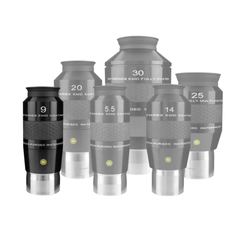 Explore Scientific 100° 9mm Waterproof Eyepiece set.