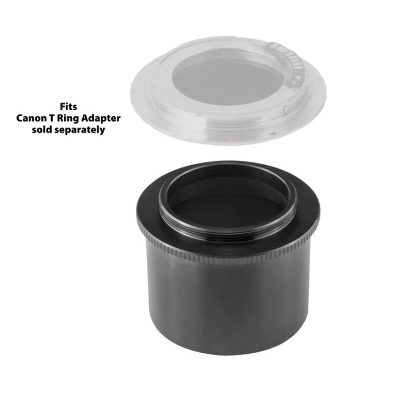 Explore Scientific 50mm (2") T2 Camera Adapter with blurry image of Canon T ring adapter. 