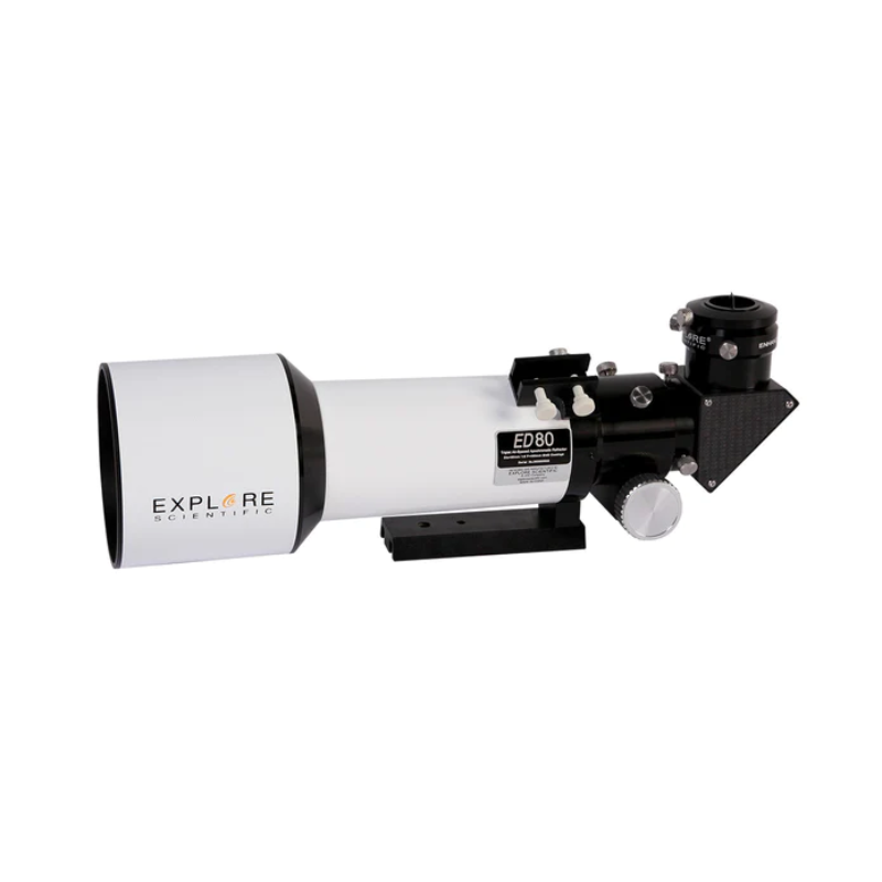 Explore Scientific ED80 Essential Series Air-Spaced Triplet Refractor Telescope.