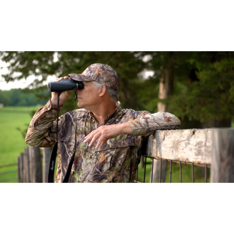 Hunter using the Alpen Teton 8x42 Binoculars with Abbe Prism.