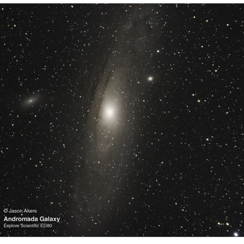 Image of Andromada Galaxy using Explore Scientific ED80-FCD100 Series Air-Spaced Triplet Refractor Telescope.