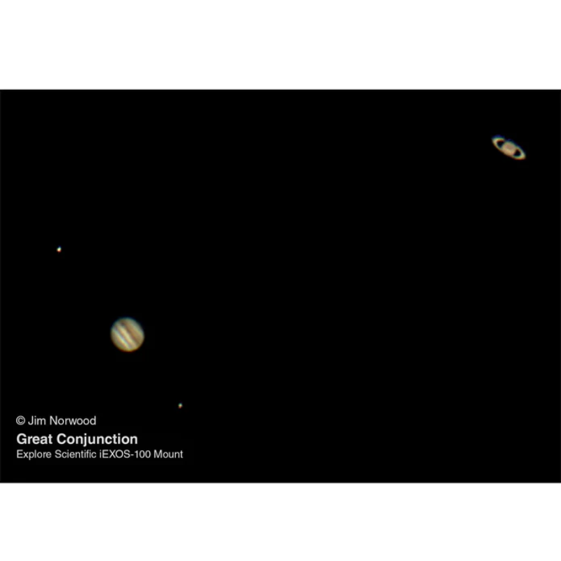 Image of two planets using iEXOS-100-2 PMC-Eight Equatorial Tracker System with WiFi and Bluetooth®.