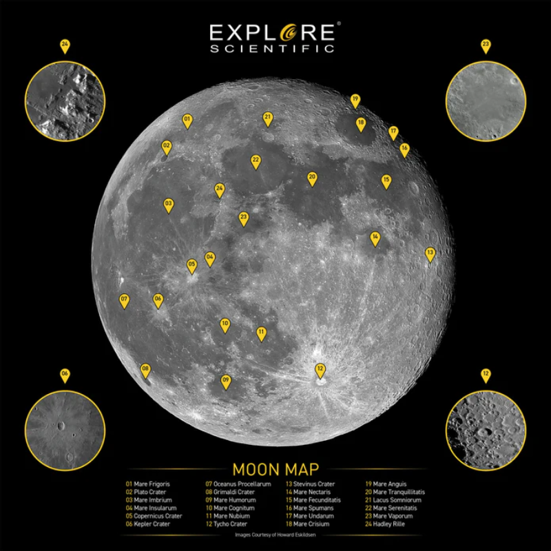 Image of the moon through Explore Scientific 10 inch Hybrid Truss Tube Dobsonian Telescope.