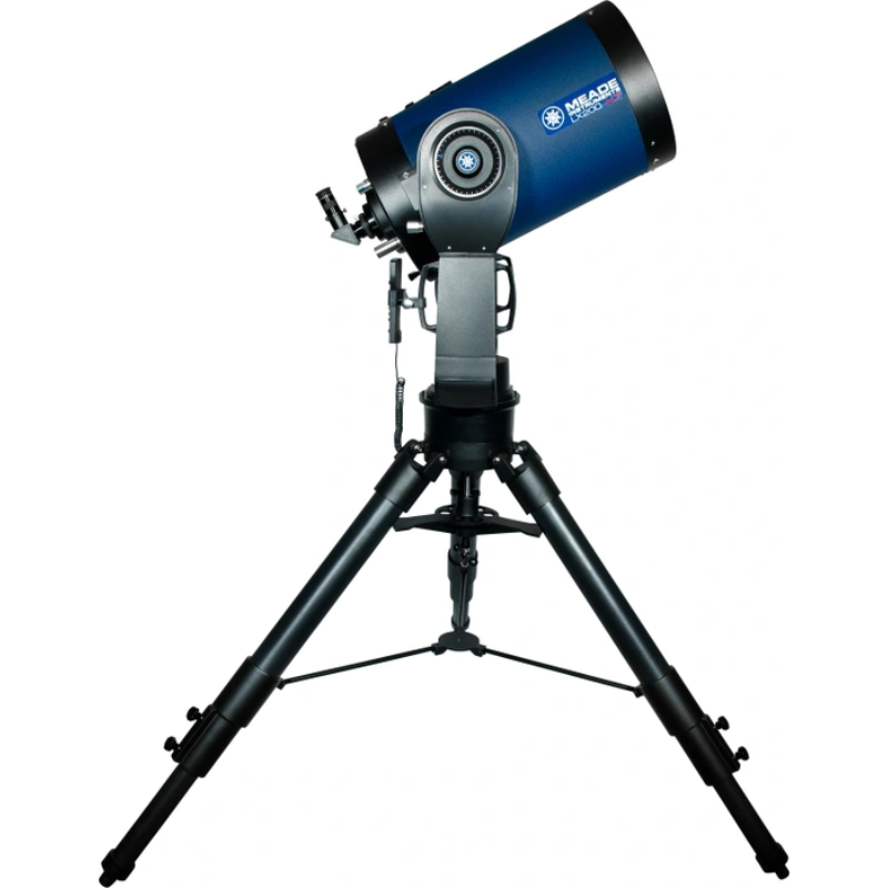 Meade 12" f/10 LX200 ACF Telescope with Giant Field Tripod facing right and upwards. 