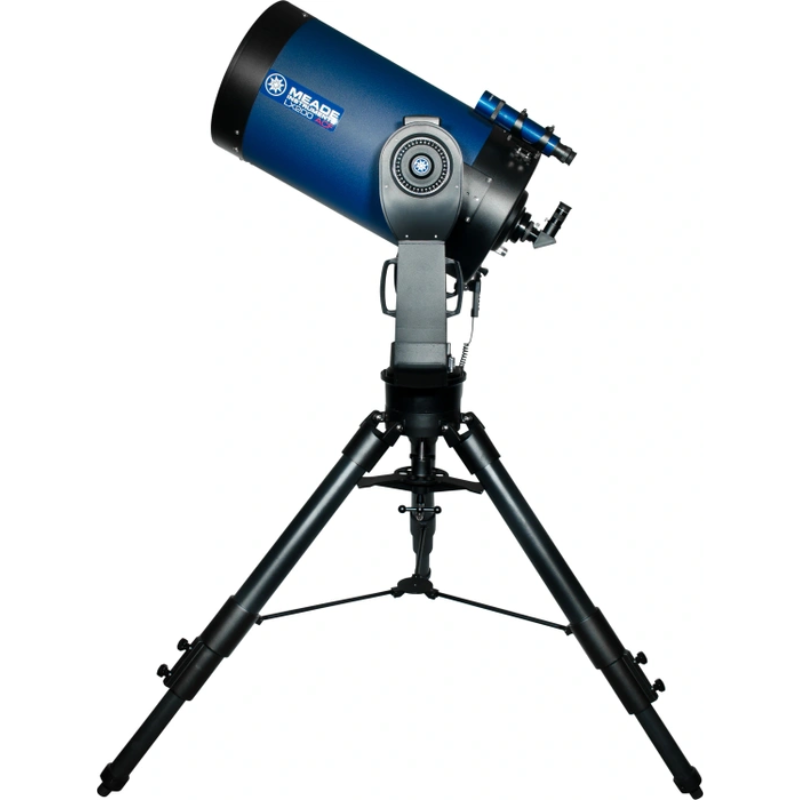 Meade 14" f/10 LX200 ACF Telescope with Giant Field Tripod facing left and pointed to the sky. 