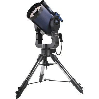 Meade 10" f/10 LX200 ACF Telescope with Field Tripod spotter scope facing left