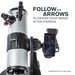 Starsense Explorer 114mm Smartphone App-Enabled Tabletop Dobsonian Telescope facing back and pointed up.