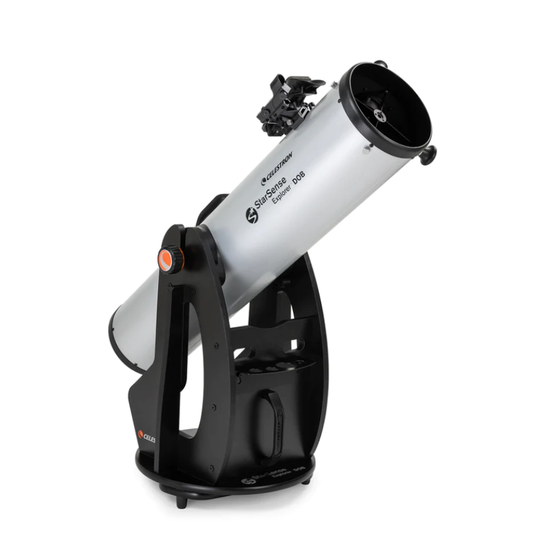 Starsense Explorer 8" Smartphone App-Enabled Dobsonian Telescope assembled facing right.