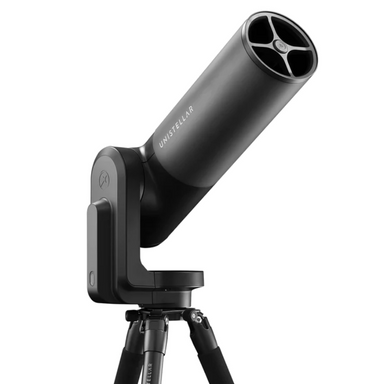 Unistellar eQuinox 2 smart telescope slightly facing right and pointed up.