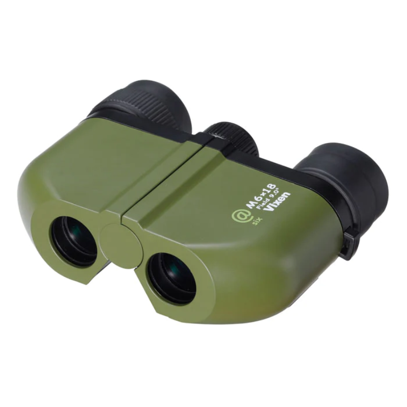 Vixen Six 6X18 Binoculars slightly tilted right.