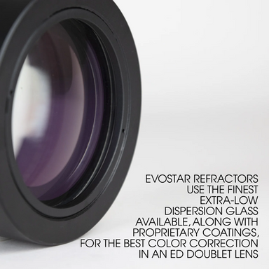 Zoomed in image of EvoStar 100ED Apo Refractor tube glass.