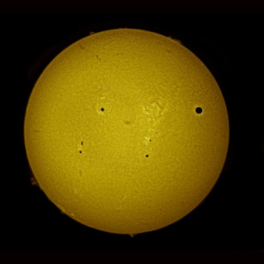 Image of the sun through the Coronado Personal Solar Telescope.