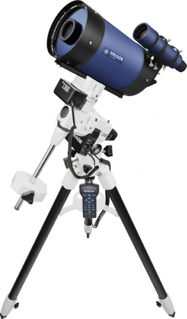 Image of Meade 6" f/10 LX85 ACF Telescope with Mount and Tripod slightly facing to the left and upwards.